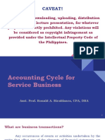 Accounting Cycle For Service Business - Part 1