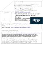 Readings - Bodker Klokmose (2012) The Human-Artifact Model - An Activity Theoretical Approach To Artifact Ecologies 07370024.2011