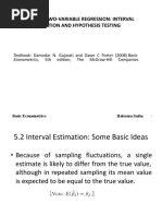 Chap 5 Two Variable Regression Interval Estimation and Hypothesis Testing