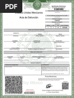 Estados Unidos Mexicanos Acta de Defunción: Identificador Electrónico