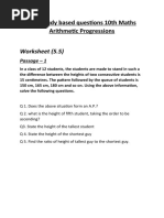 Case Study Based Questions 10th Maths Arithmetic Progressions