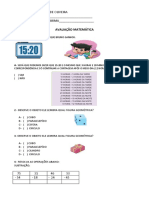 Avaliação Matemática - 2 Ano 3 Bimestre