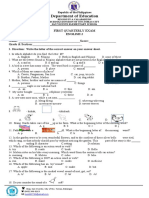 First Quarterly Test in English With Tos