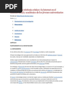 Impacto de La Telefonía Celular y La Internet en El Entorno Social y Académico de Los Jóvenes Universitarios