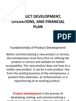 W8 Product Devt Operations Financial Plan