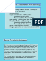 Block II Lecture 1: Recombinant DNA Technology