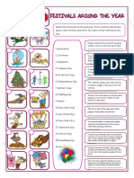 FUNNY GAME - Festivals-Around-The-Year-Reading-Matching