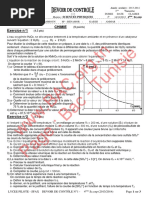 Devoir Controle 1 - Physique - Lycée Pilote Sfax