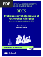 BECS-Batterie Dévaluation Cognitive Et Socio-Émotionnelle.. Pratiques Psychologiques Et Recherches Cliniques Auprès Des Enfants Atteints de TED