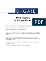 Highgate Maths A Answers