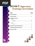 Supervisor Training Curriculum: Ection