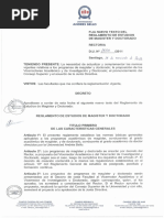 Reglamento para Estudios de Magister y Postgrados