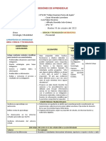 Sesion de Aprendizaje Martes 18 Octubre