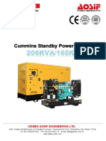 Specification-206kva Cummins Gensets4896548274189506958