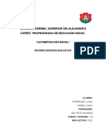 Alfabetización Inicial-Segundo Trabajo Evaluativo