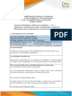 Guía de Actividades y Rúbrica de Evaluación - Unidad 1 - Paso 1 - Relacionar Conocimientos Sobre Fundamentos y Aspectos Normativos de Las Empresas de Construcción