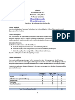 FIN 440. Syllabus - Investment Analysis