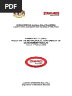 Samm Policy 2 (SP2) - Policy On The Metrological Traceability of Measurement Results