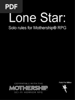 Lone Star Solo Rules For Mothership RPG