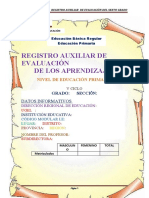 Registro Auxiliar de Evaluación de Los Aprendizajes