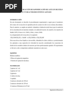 Cinética de La Reacción de Saponificación de Acetato de Etilo en Reactor Discontinuo