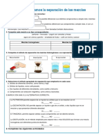 Ficha de Ciencia y Tecnología 24-08 Experimentamos La Separaciones de Mezclas