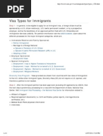 Visa Types For Immigrants