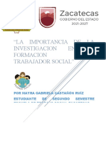 La Investigación en La Formación Del Trabajador Social