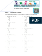 Operasi Hitung Campuran Bilangan Bulat Positif Dan Negatif Level 3