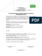 Acta de Elección de Comite de Estudiantes y Padres de Familia Octavo