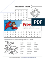 Beach Word Search Puzzle