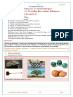 Fiche de L'élève - Evolution Des Systèmes Techniques