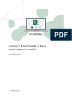 Common Excel Shortcut Keys