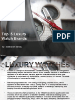 Top 5 Luxury Watch Brands: By: Siddharath Sehdev