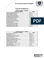 Fase de Entrevistas - Módulo Jurídico
