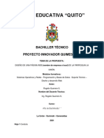 Unidad Educativa "Quito": Bachiller Técnico Proyecto Innovador Quimestral