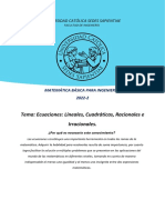 Tema 2 - Ecuaciones Lineales y Cuadraticas