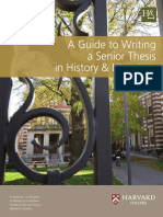 Harvard Senior Thesis History and Literature