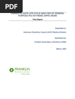 Cradle To Gate Life Cycle Analysis of General Purpose Polystyrene Resin