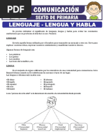 Lenguaje Lengua y Habla para Sexto de Primaria