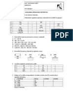 Guía de Aritmética, Operaciones Enteros, Racionales y Decimales.