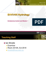 ENV3105 Hydrology: Introductory Lecture and Module 1