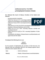 Federal Decree-Law No. (13) of 2022 Concerning Unemployment Insurance Scheme