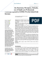 Assessment of The Awareness, Perception, Attitudes, and Preparedness of Health-Care Professionals Potentially Exposed To COVID-19 in The United Arab Emirates