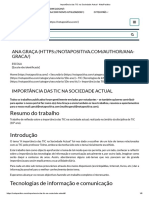 Importância Das TIC Na Sociedade Actual - NotaPositiva