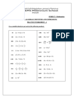 Practice Worksheet-Algebraic Expressions