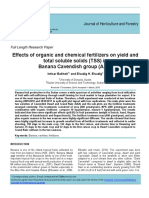 Effects of Organic and Chemical Fertilizers On Yield and Total Soluble Solids (TSS) in Banana Cavendish Group (AAA)