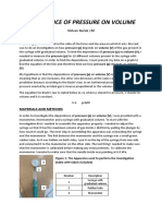 Dependence of Pressure On Volume