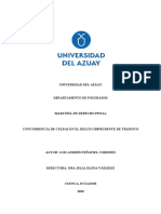 Concurrencia de Culpas en El Delito Imprudente de Tránsito