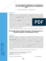 Conocimiento Sobre Limpieza Hospitalaria en Los Trabajadores de Limpieza en Los Hospitales de Essalud de La Lambayeque El 2019